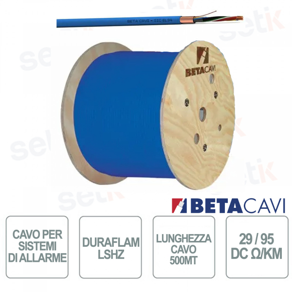 SIC-EL 34_WR500 - Cavo per sistemi di allarme antintrusione e antirapina - Lunghezza cavo 500 mt - esterno e interno - Beta Cavi