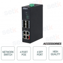 Switch Industrial 8 puertos PoE reforzado 4 puertos + 4 SFP 1000 Mbps - Dahua