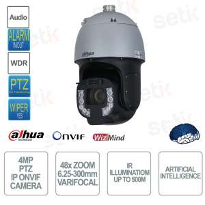 ONVIF 4MP PTZ IP Camera - 48x Zoom - 6.25-300mm - IR 500m - Artificial Intelligence - Dahua