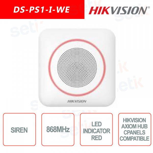 Sirène d'alarme WiFi 868 MHz - Led rouge - Hikvision Axiom Pro