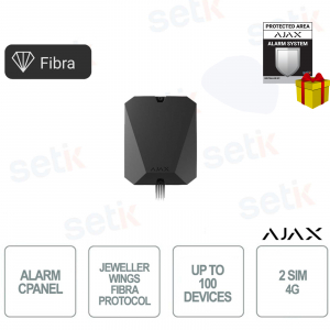 Hub hybride supérieur 4G - bijoutier/ailes/fibre - couleur noire - Ajax