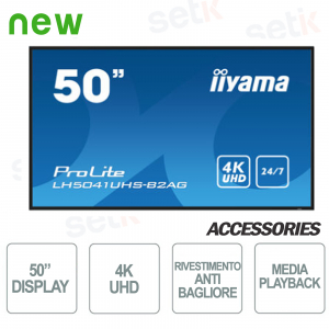 Moniteur d'affichage professionnel VA IIYAMA Prolite 50 pouces UHD 4K