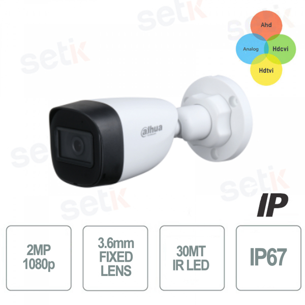 Telecamera da esterno HDCVI 2MP 4in1 3.6mm IR 30M - S6 - Dahua