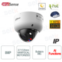 Telecamera AI IP ONVIF® PoE 8MP Motorizzata doppio IR WDR - S5 - Dahua