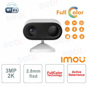 Caméra extérieure couleur Imou Cell Go 2K alimentée par batterie 3MP Dissuasion active Wi-Fi 2,8 mm IR
