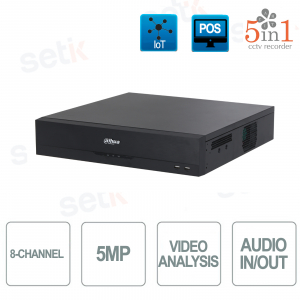 XVR 5in1 8 Channels 5MP IVS 8HDD Audio Alarm POS IoT Onvif Video analysis