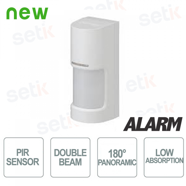 Rilevatore PIR doppio IR panoramico 180° per esterno a basso assorbimento - IP55 - Optex