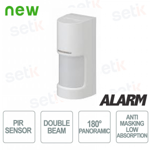 Rilevatore PIR doppio IR panoramico 180° per esterno con antimascheramento a basso assorbimento - IP55 - Optex