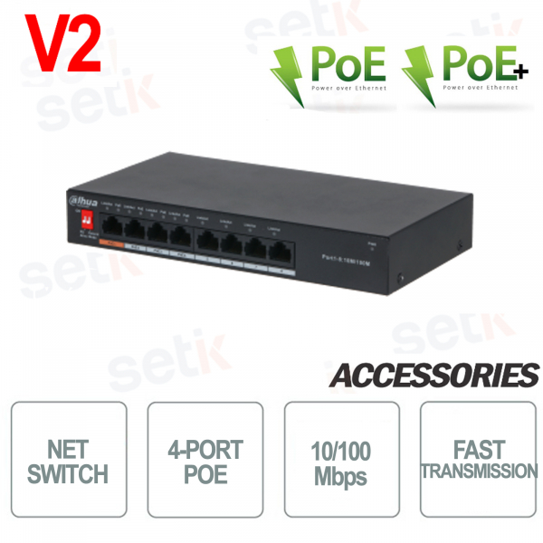 Dahua 8-Port PoE Switch with Hi-PoE 60W and 1.8Gbps Plug&Play