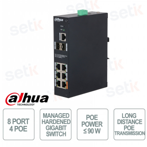 copy of Switch de red reforzado administrado de 8 puertos 4 puertos PoE - Dahua