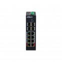 12 Port Managed Hardened Network Switch 8 PoE Ports - Dahua