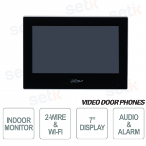 Postazione interna 2 Fili e WIFI Dahua Monitor SIP 7 Pollici Touch Nera