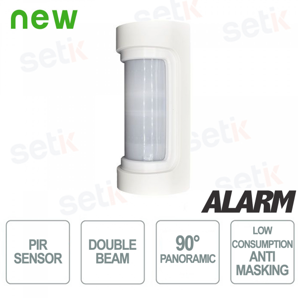90° panoramic low absorption double IR PIR detector for outdoors with anti-masking - IP55 - Optex