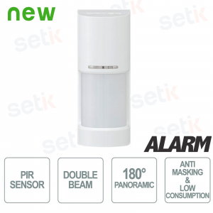 Détecteur panoramique double IR PIR 180° pour extérieur avec anti-masquage faible absorption - IP55 - Optex