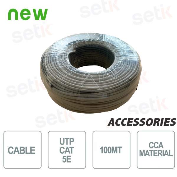Cavo ethernet rete 100 metri CCA 5E UTP matassa RJ45 lan internet - Setik