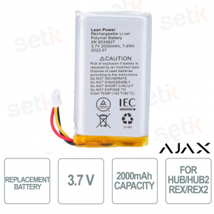 Batterie de remplacement Ajax pour 38236.01.BL1 / 38238.40.BL1 / 38206.37.BL1 / 38208.106.BL1