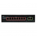 Switch 8 porte PoE + 2 porte uplink - distanza max.250 metri - Setik