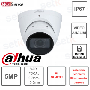 Telecamera IP Dahua 5MP Starlight con Ottica Varifocale e AI WizSense
