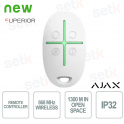 Télécommande sans fil Ajax Superior SpaceControl Jeweler blanche avec bouton panique