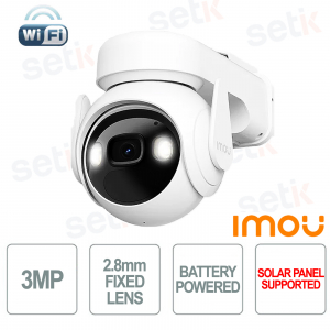 Telecamera CellPT PT Wi-Fi 3MP 2.8mm Full Color IR Batteria Pannello Solare