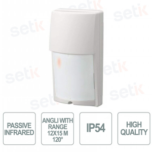 Rilevatore PIR da esterno filiare IP54 12×15 m angolo 120° | Sensore antifurto professionale - OP­TEX