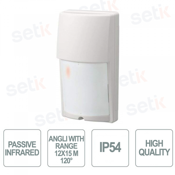 Rilevatore PIR da esterno filiare IP54 12×15 m angolo 120° | Sensore antifurto professionale - OP­TEX