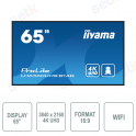 Moniteur iiSignage IIYAMA 65 pouces - 3840 x 2160 4K UHD - 6,5 ms - Wi-Fi - Fonctionnement 24h/24 et 7j/7