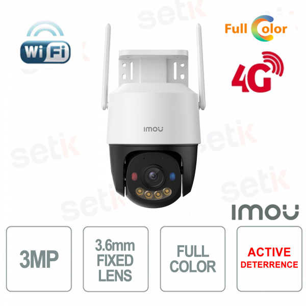 Telecamera Cruiser SC Wireless IP 4G 3MP 2K Full Colour 3.6mm PT e WI-FI - Imou