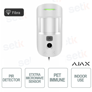 Ajax Superior MotionCam (PhOD) Fibre Blanche – Capteur PIR filaire avec Photo à la demande et vérification avancée