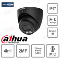 Telecamera da esterno dome 4in1 2MP ottica fissa 2.8mm microfono integrato - nero - Dahua