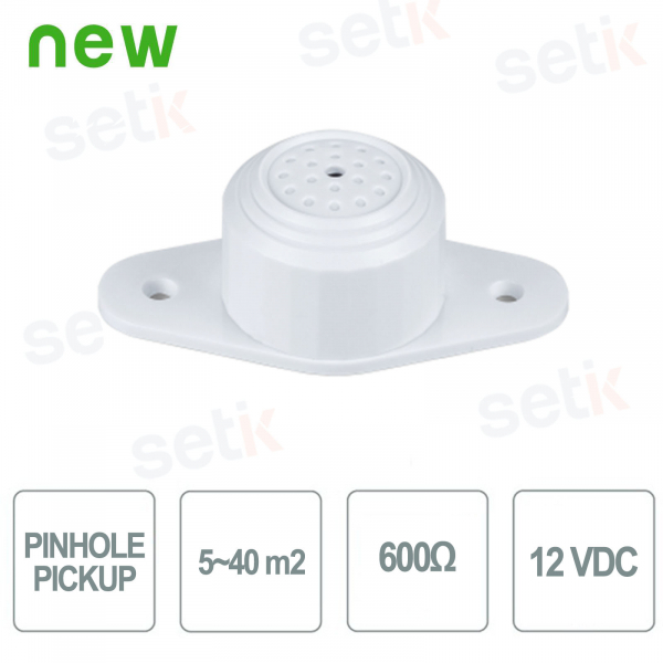 Dahua -40dB Indoor Pinhole Microphone, 5~40m2 Range, 12VDC