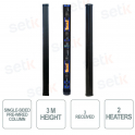 Single sided pre-wired column - 3m height - 180° coverage - 3 receivers - Optex