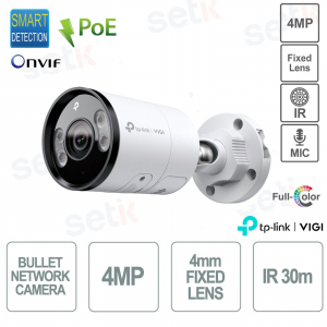 Caméra Bullet TP Link InSight S345 (4 mm) ViGi 4 MP 4 mm, vision nocturne couleur externe