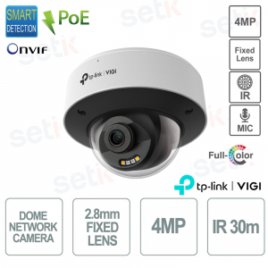 Caméra dôme TP Link Insight S245 (2,8 mm) ViGi 4 MP 2,8 mm avec vision nocturne couleur IK10 et IP67