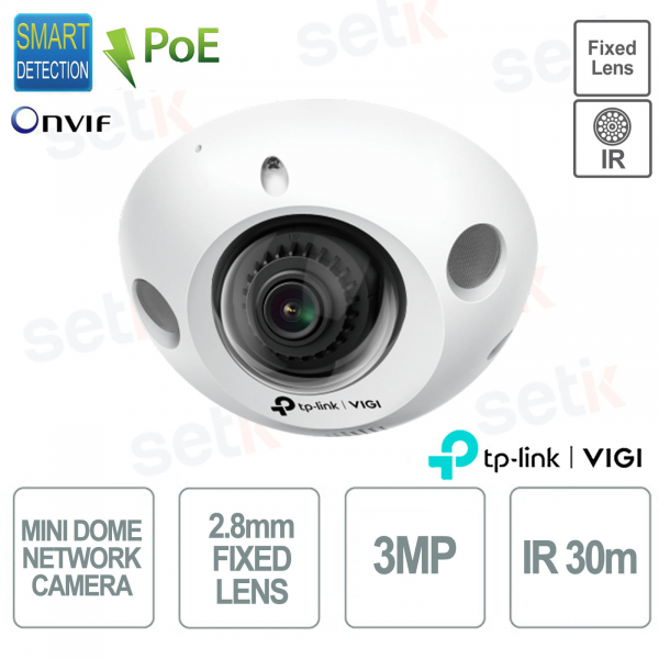 Caméra mini-dôme TP Link VIGI C230I (2,8 mm) 3 MP, vision nocturne 2,8 mm, IK08