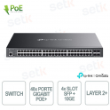 Commutateur Gigabit PoE+ 48 ports TP-Link Omada SG3452XP et 4 emplacements SFP+ 10GE - L2+ géré