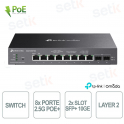 Commutateur TP-Link Omada SG2210XMP-M2 8 ports 2,5GBASE-T, 2 ports 10GE SFP+, 8 ports PoE+ - L2+ géré