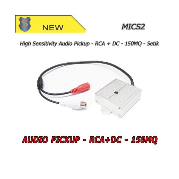Audio Pickup Microphone with RCA + DC Connector - High Sensitivity 150mq - Setik