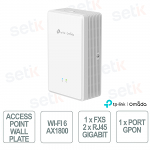 Point d'accès mural TP-Link Omada EAP625GP GPON WiFi 6 AX1800 MU-MIMO pour réseaux d'entreprise haute densité