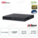 IP Nvr 16 channels 4K H265+ 16MP 16 POE WizSense - DAHUA