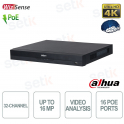NVR IP 32 Canali H.265 4K - fino a 16MP 256Mbps - 16PoE 2 HDD - Video Analisi - Dahua