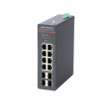 Commutateur intelligent Hikvision PoE 8 ports 10/100/1000 Mbit/s - 4 ports fibre optique Gigabit