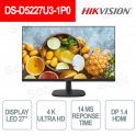 DS-D5227U3-1P0 : Moniteur LED 4K Ultra HD 27 pouces - 60 Hz - 14 ms - DP 1.4 - HDMI - Hikvision