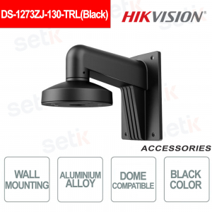 Aluminum Alloy Wall Mount Bracket for Dome Cameras with Adapter Plate - Black - HIKVISION