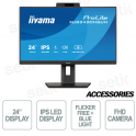 Monitor iiyama prolite 24" IPS led webcam and microphone - 100Hz - Has (150mm) + Pivot (rotate both sides)