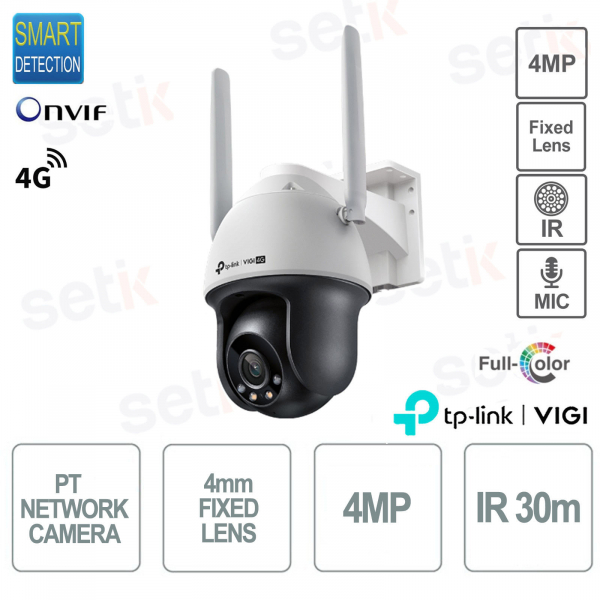 Caméra TP Link VIGI C540-4G (4 mm) 4 MP 4G, vision nocturne couleur, IP66, pour extérieur
