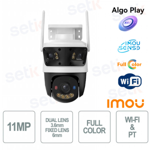 Cruiser Camera Triple Lens Wireless IP 11MP 3K Full Color 3.6mm PT and WI-FI - Imou