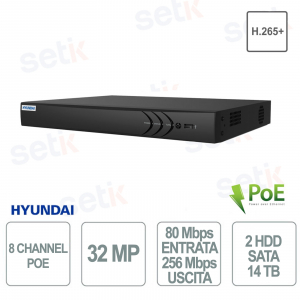 NVR Hyundai 8 Channel PoE IP 32MP NVR Recorder