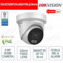 Telecamera Smart Hybrid Light ColorVu 8MP IP POE dome da esterno - Ottica 2.8mm - deterrenza attiva - Hikvision