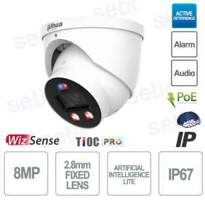 Dahua 8MP IP Camera with AI, Two-Way Audio, and Active Deterrence
